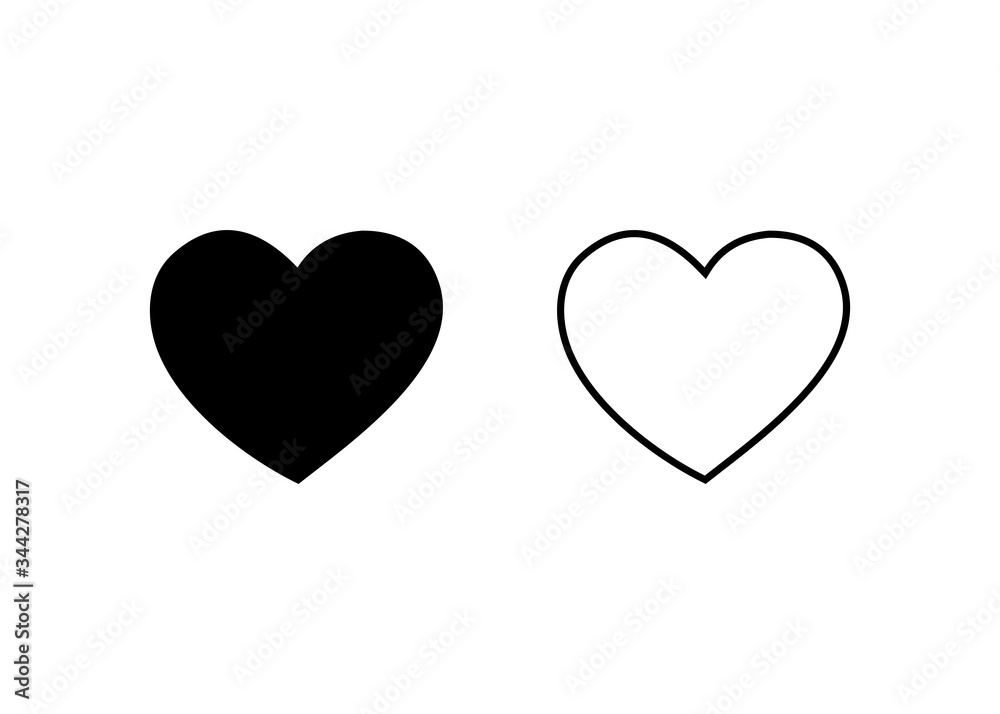 heart icon, heart sign and symbol vector design