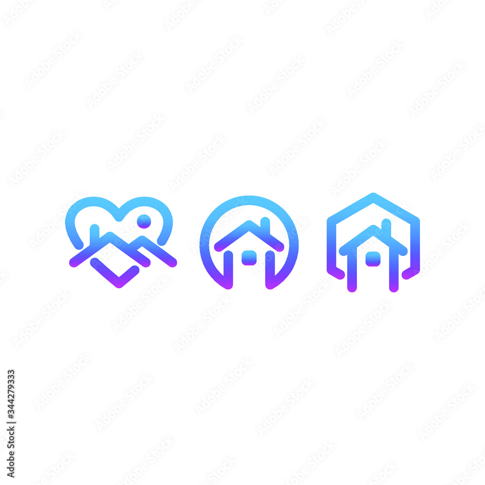 Stay home vector icon isolated on white background. Social media sign. Stay home vector icon isolated on white background. Social media sign.