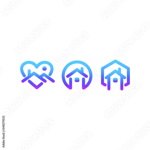 Stay home vector icon isolated on white background. Social media sign. 