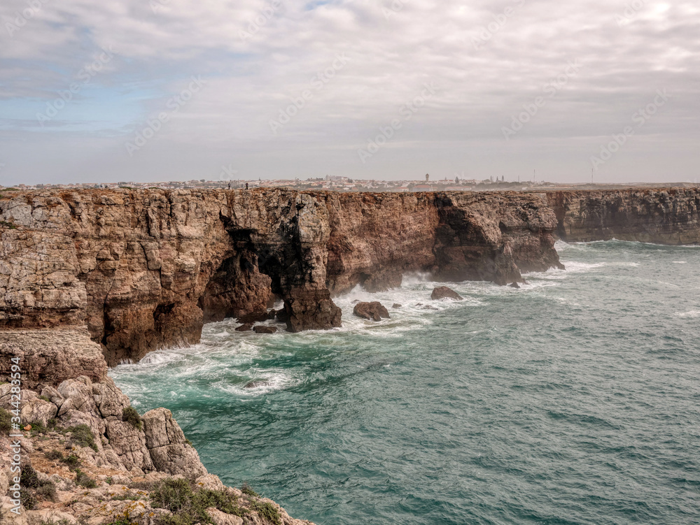 Cliffs in Sagres. Algarve, Portugal.