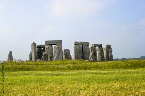 Stonehenge Tourist Tourism England UNESCO Artifacts Sunny Day Landscape Famous Places