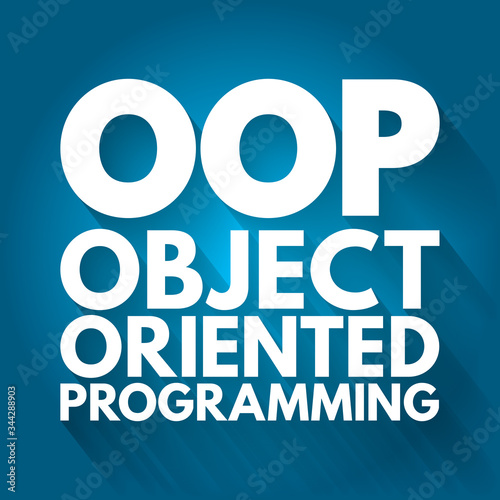 OOP - Object Oriented Programming acronym, technology concept background