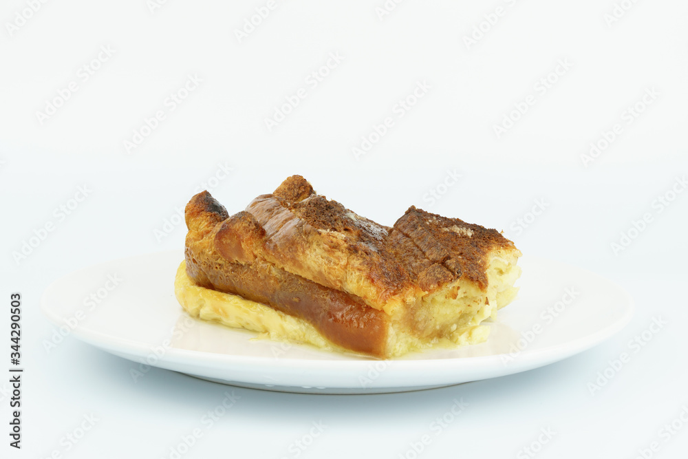 a plate of dessert isolated on white background a plate of dessert isolated on white background