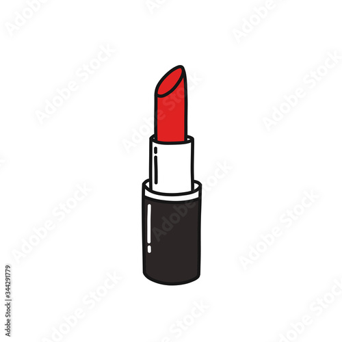 lipstick doodle icon, vector illustration photo