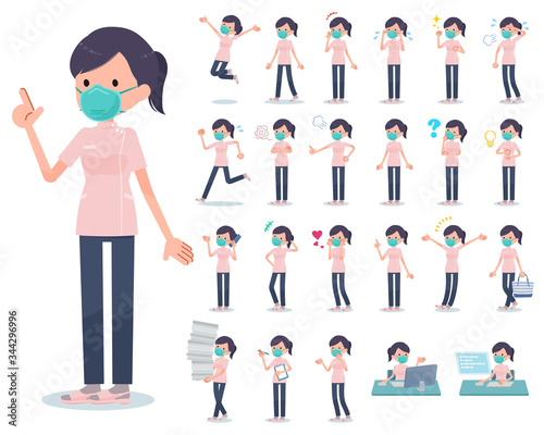 flat type mask medical staff women_emotion