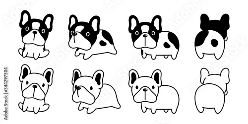 dog vector french bulldog icon cartoon character symbol doodle illustration design