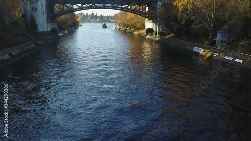 4K Aerial footage of Montlake Bridge in Seattle, Washington 8
