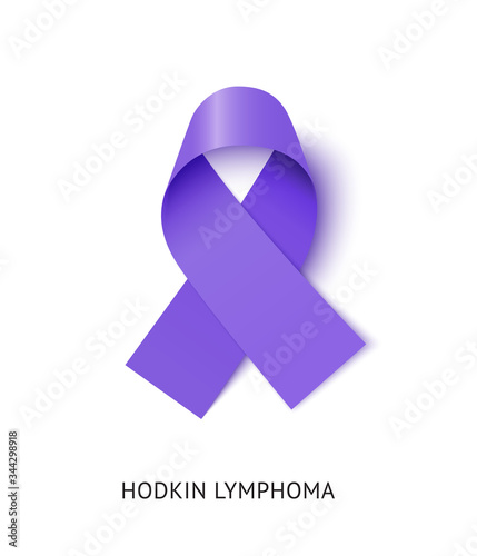 Hodgkin lymphoma awareness ribbon vector realistic illustration