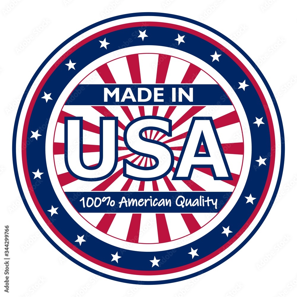 Vector, graphic and label of Made in USA. Perfect for your sticker or stamp.