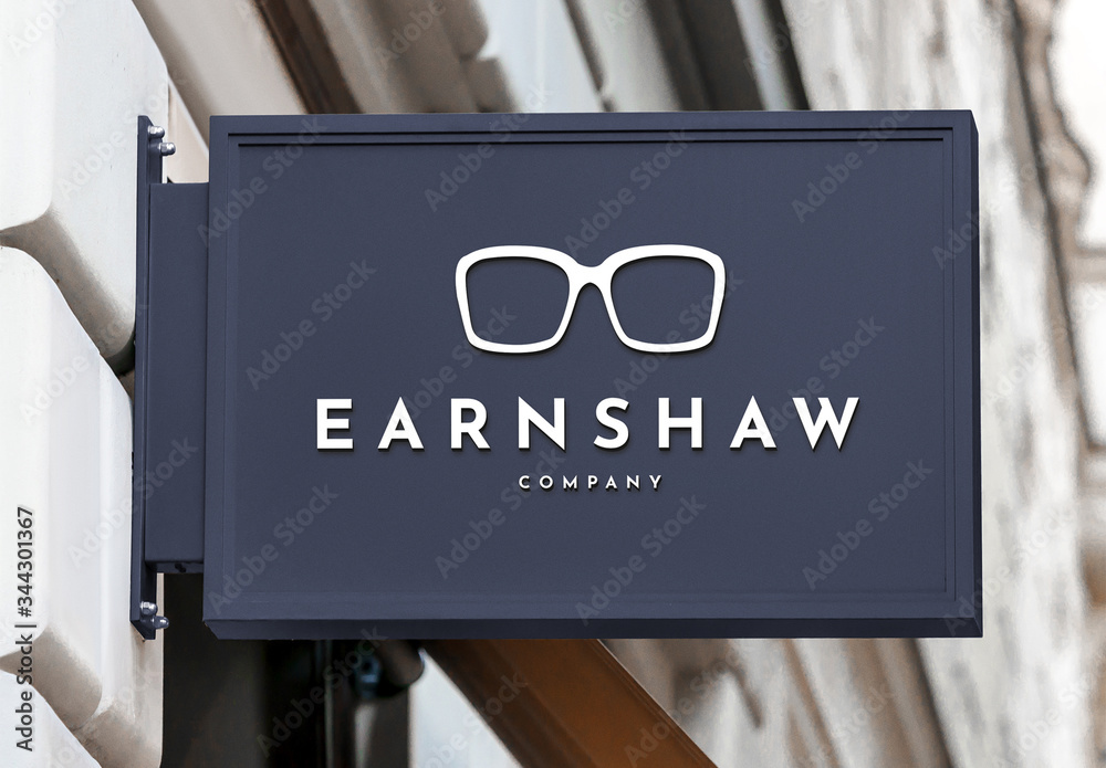 Rectangular Outdoor Mounted Entrance Sign Mockup Stock Template | Adobe ...