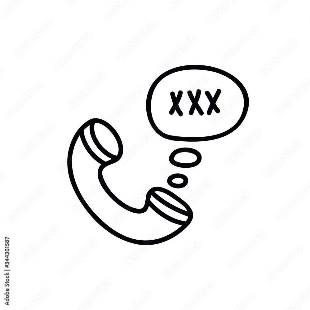 phone sex doodle icon, vector illustration