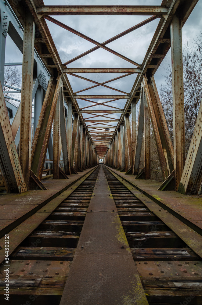 Old railway viaduct, symmetrical shot
