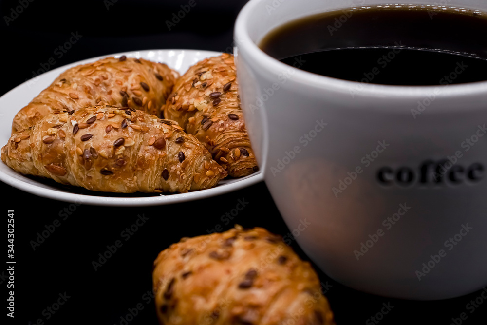 Dark food photography croissant Dark food photography croissant