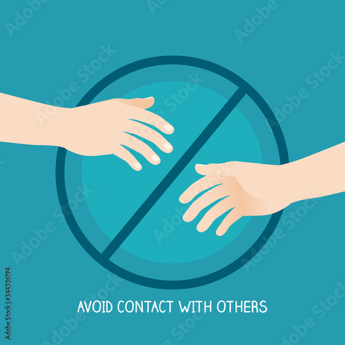 avoid contact of hands with others to prevention