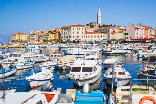 View of colorful old town and picturesque harbour of Rovinj, Istrian Peninsula., Croatia © Joppi