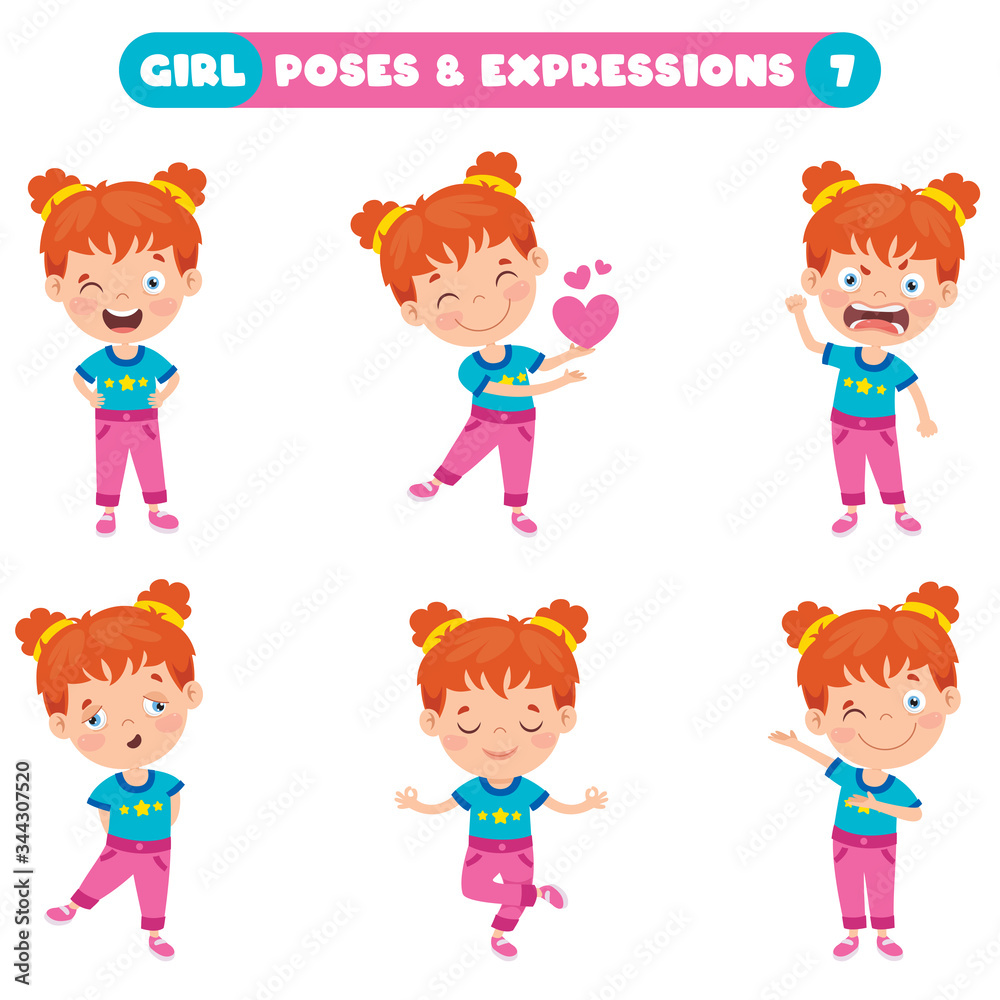 Poses And Expressions Of A Funny Girl Poses And Expressions Of A Funny Girl