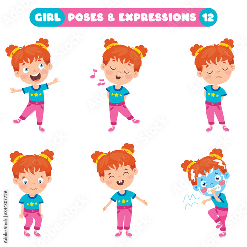 Poses And Expressions Of A Funny Girl