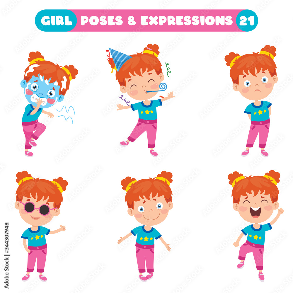 Poses And Expressions Of A Funny Girl Poses And Expressions Of A Funny Girl