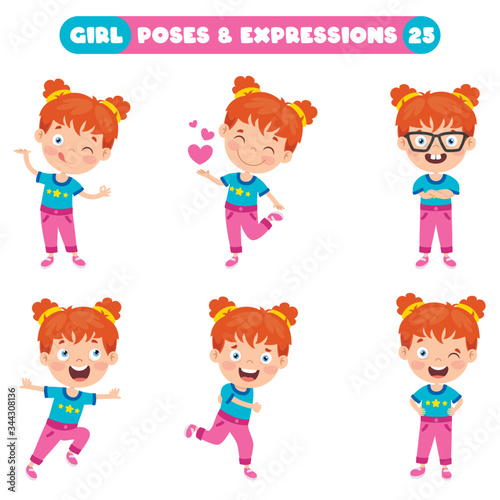 Poses And Expressions Of A Funny Girl