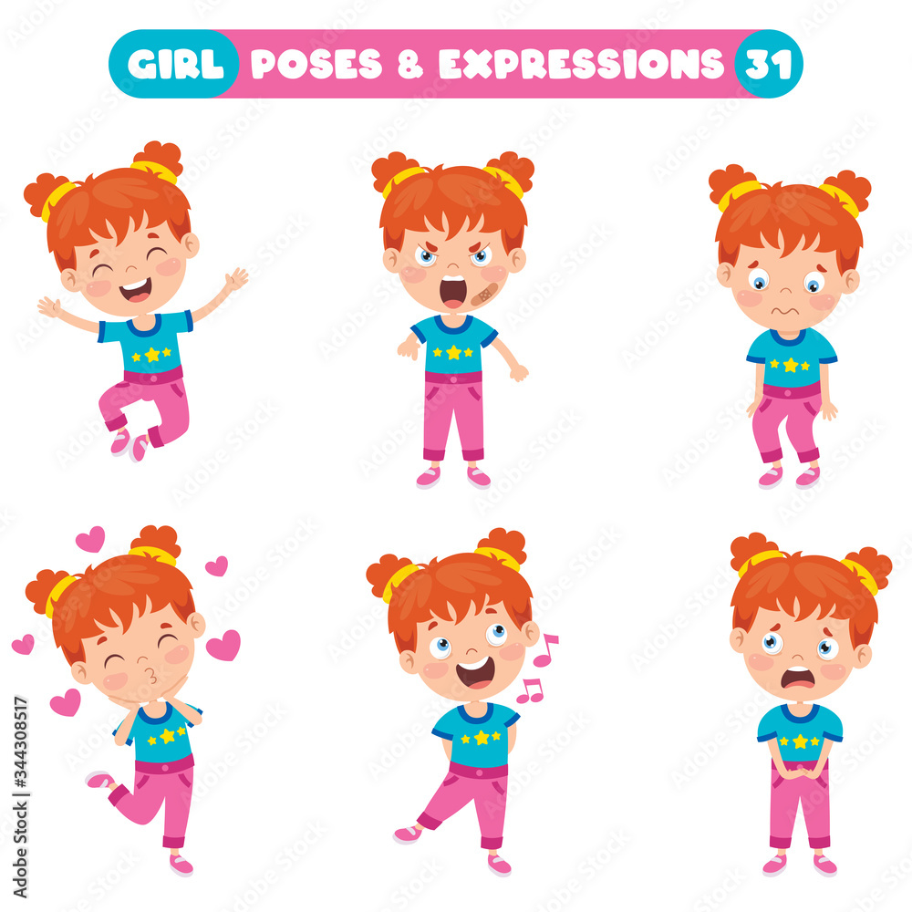 Poses And Expressions Of A Funny Girl Poses And Expressions Of A Funny Girl
