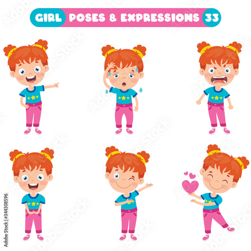 Poses And Expressions Of A Funny Girl