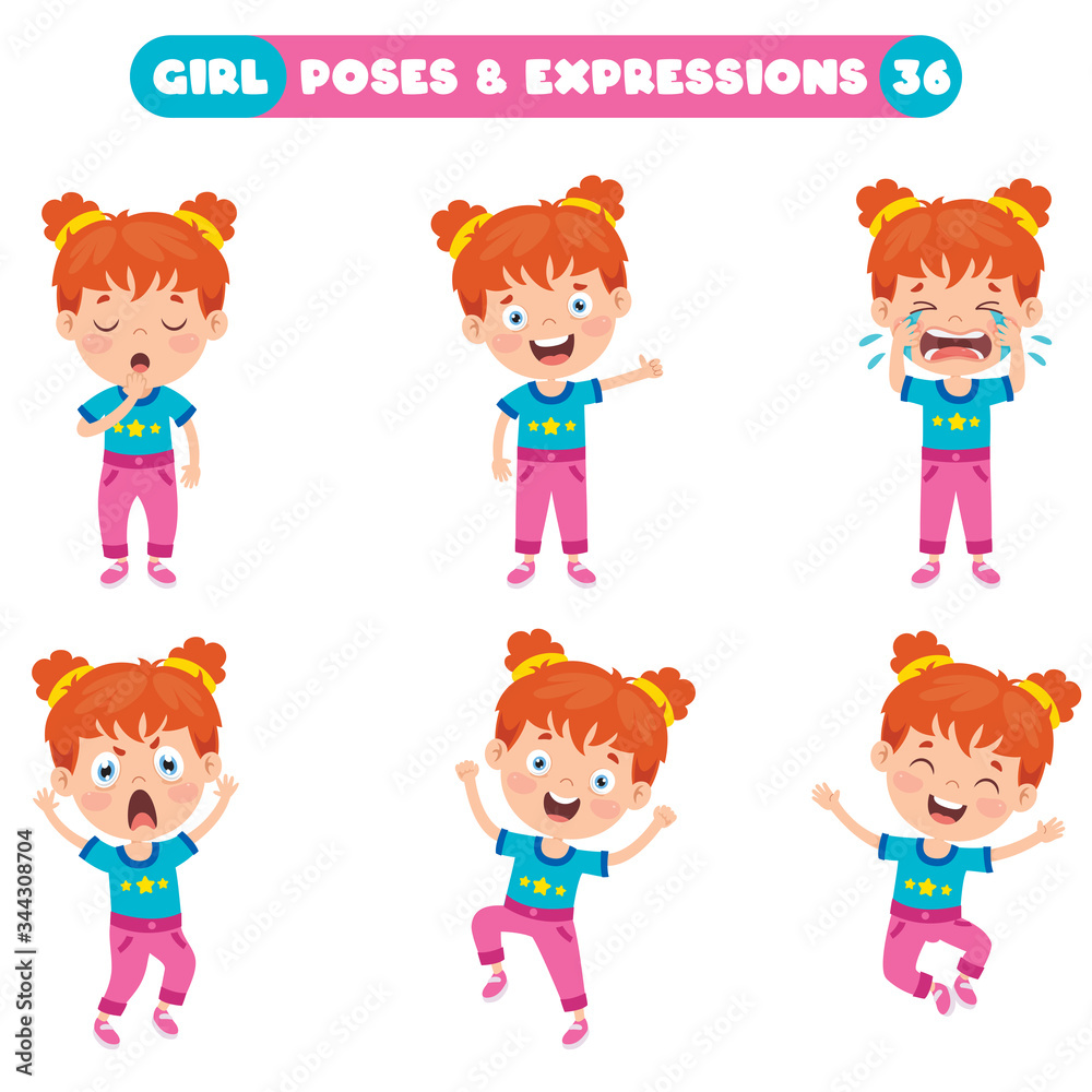 Poses And Expressions Of A Funny Girl Poses And Expressions Of A Funny Girl