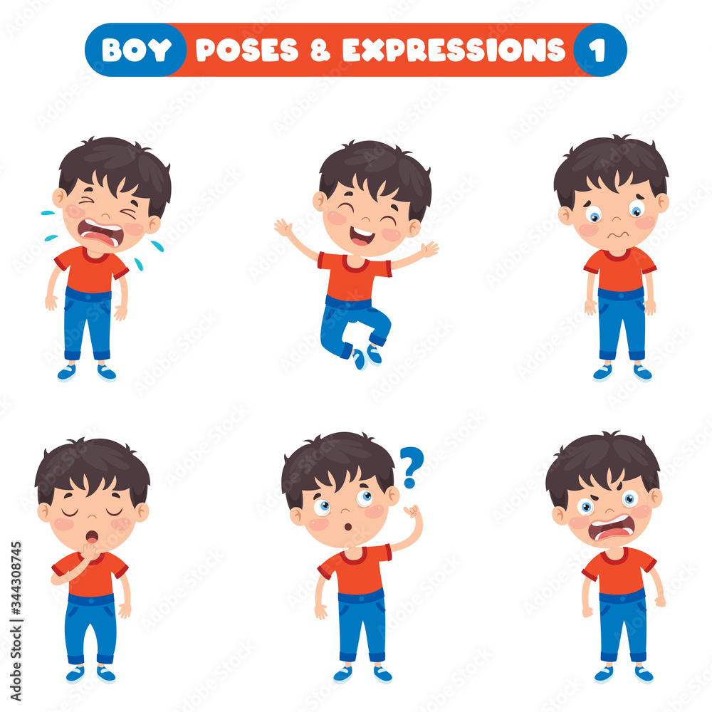 Poses And Expressions Of A Funny Boy Poses And Expressions Of A Funny Boy