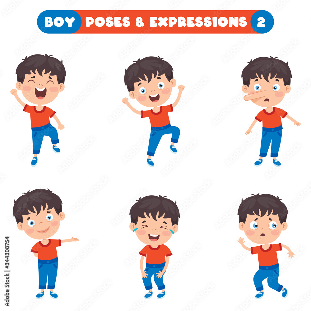 Poses And Expressions Of A Funny Boy Poses And Expressions Of A Funny Boy