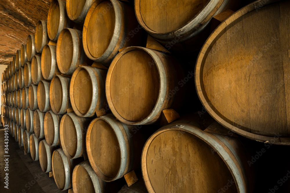 Pile of wine barrels Pile of wine barrels