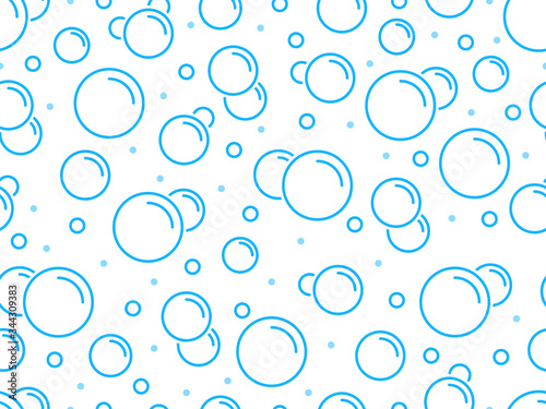 Soap bubbles seamless pattern. Vector background