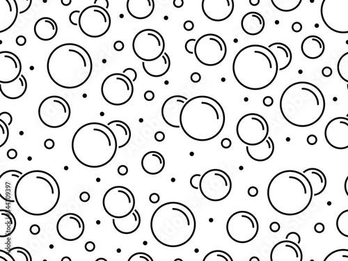 Soap bubbles seamless pattern. Vector background