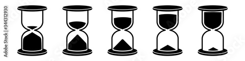 Hourglass icon. Timer. Expiration of time. Vector hourglass icons set