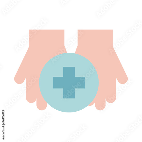 hands support health care medical flat style icon