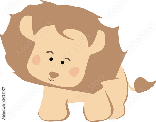 Cute animal lion baby vector illustration for greeting card and invitation