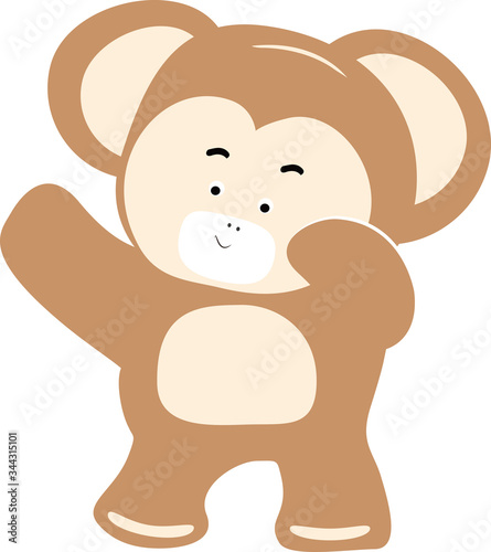 Cute animal monkey baby vector illustration for greeting card and invitation