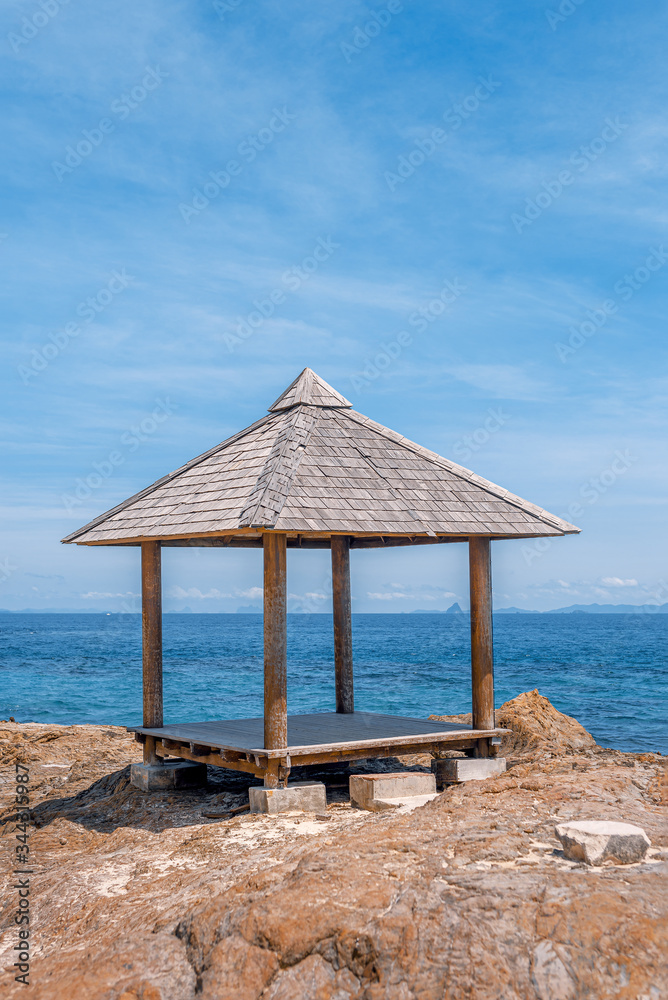 Gazebo on the beach. Beautiful view. Vacation Gazebo on the beach. Beautiful view. Vacation
