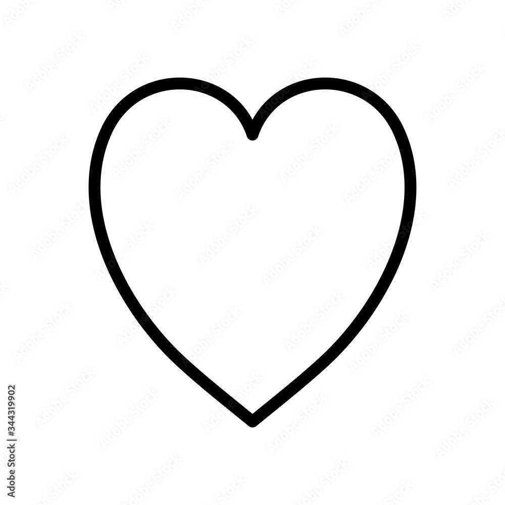 user interface concept, heart icon, line style