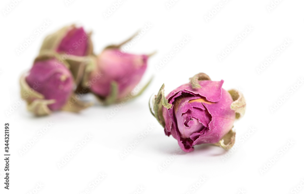 Dried rose flower head isolated on white background Dried rose flower head isolated on white background