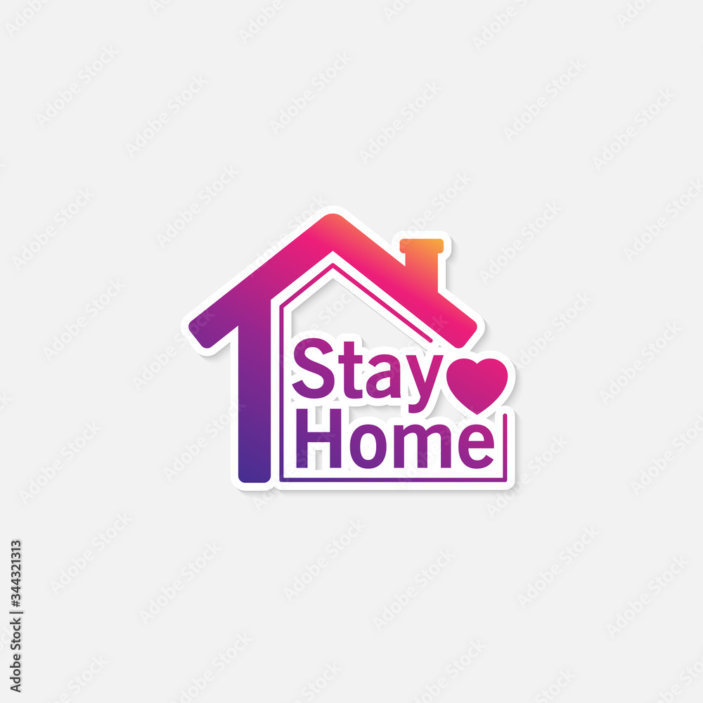 Stay home icon design isolated. Social media sign or sticker. Vector illustration