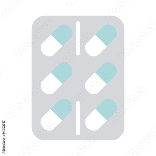 packaging pills medicine health care equipment medical flat style icon