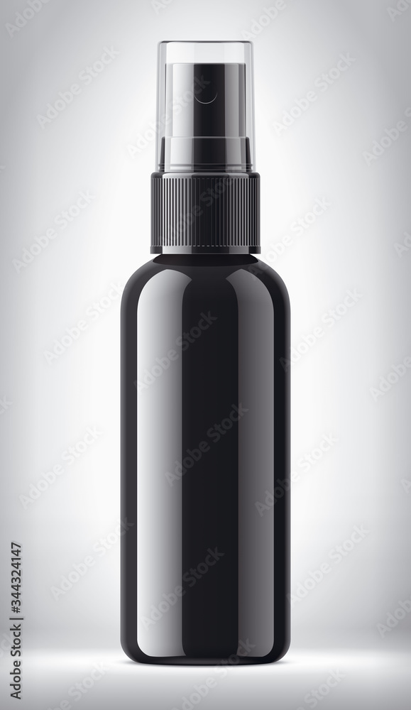Spray bottle on background. Glossy surface version. Spray bottle on background. Glossy surface version.