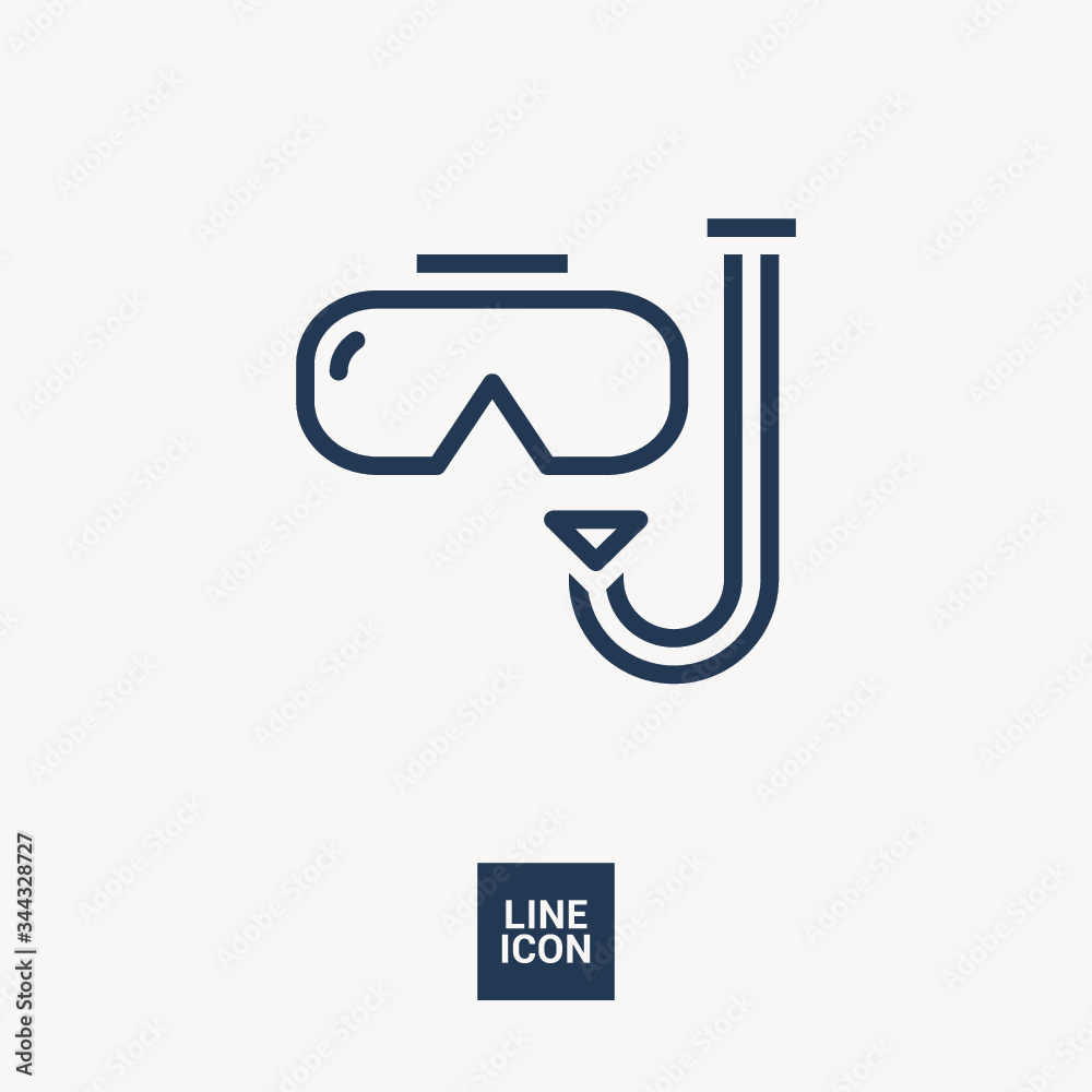 Scuba mask isolated minimal single flat linear icon for application and info-graphic. Diving line vector icon for websites and mobile minimalistic flat design. Scuba mask isolated minimal single flat linear icon for application and info-graphic. Diving line vector icon for websites and mobile minimalistic flat design.