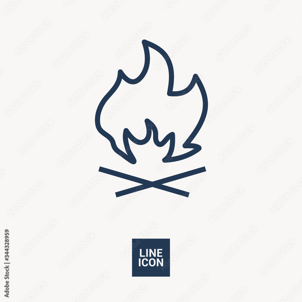 flame isolated minimal icon. fire graph line vector icon for websites and mobile minimalistic flat design.