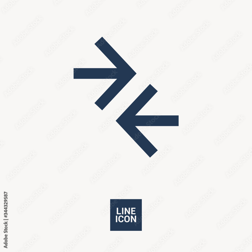 Contact vector icon. Arrows isolated minimal single flat icon for websites and mobile minimalistic flat design. Contact vector icon. Arrows isolated minimal single flat icon for websites and mobile minimalistic flat design.