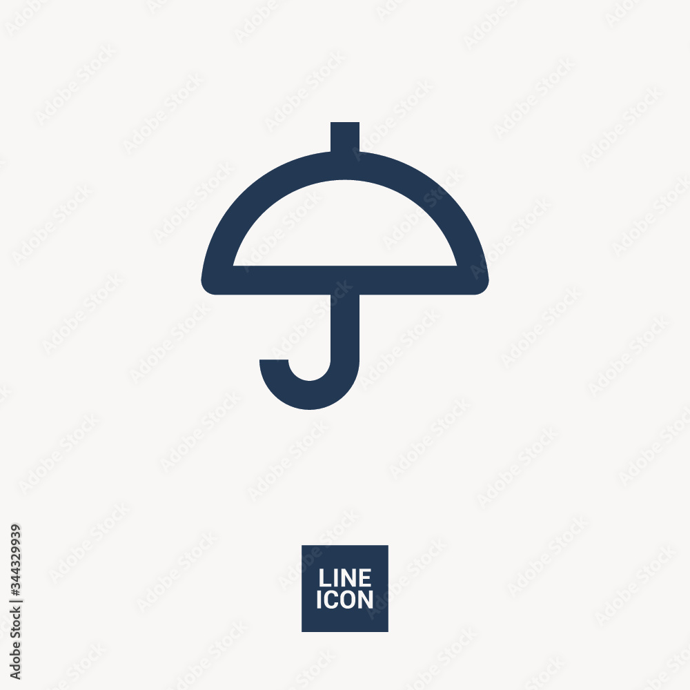 Umbrella isolated minimal single flat linear icon for application and ...