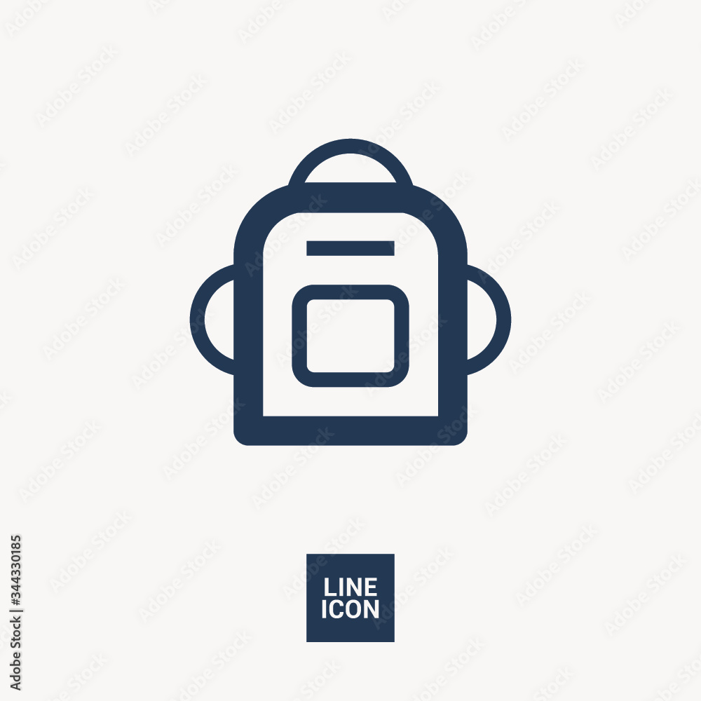 Bag and backpack isolated single linear icon for websites and mobile minimalistic flat design. Bag and backpack isolated single linear icon for websites and mobile minimalistic flat design.