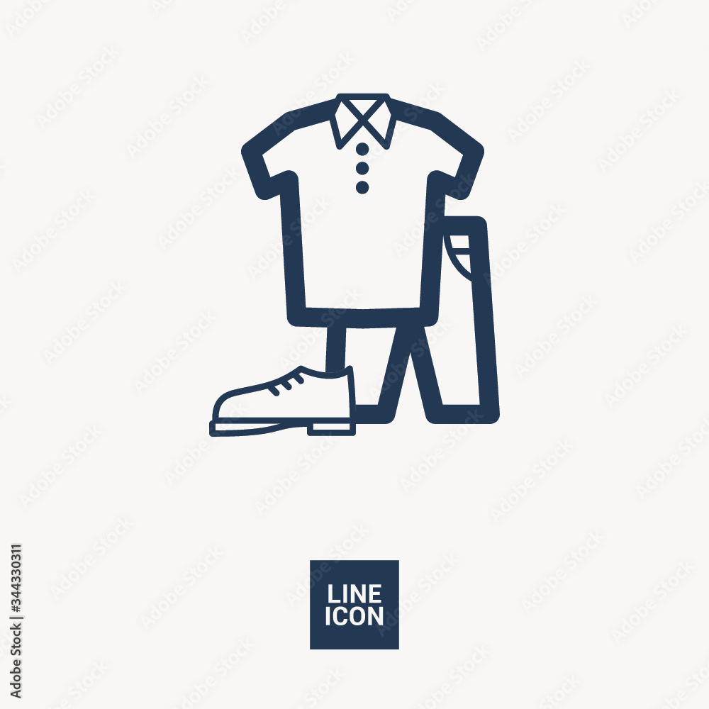 Men's clothing isolated single linear icon for websites and mobile minimalistic flat design. Men's clothing isolated single linear icon for websites and mobile minimalistic flat design.