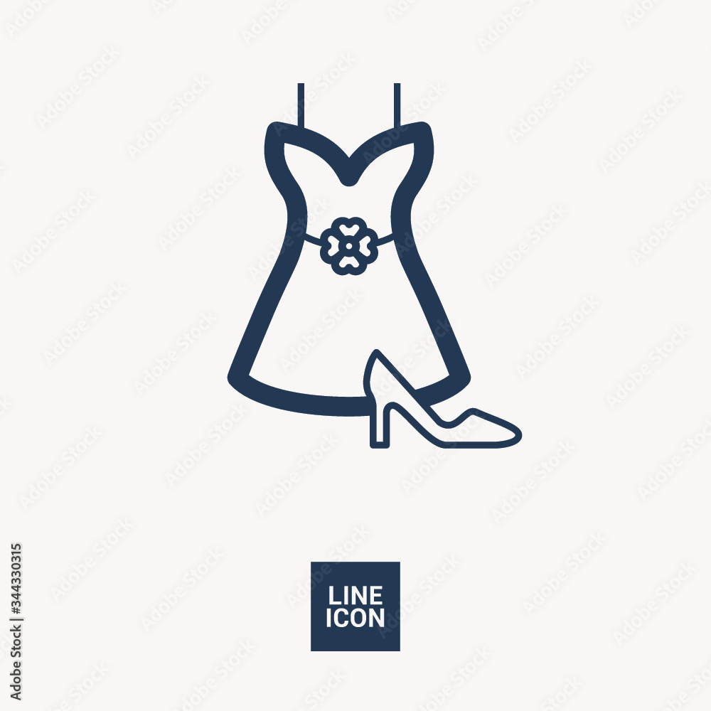 Women's clothing linear icon for websites and mobile flat design Women's clothing linear icon for websites and mobile flat design