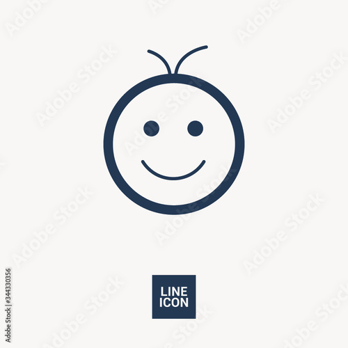 Smile baby isolated single linear icon for websites and mobile minimalistic flat design.