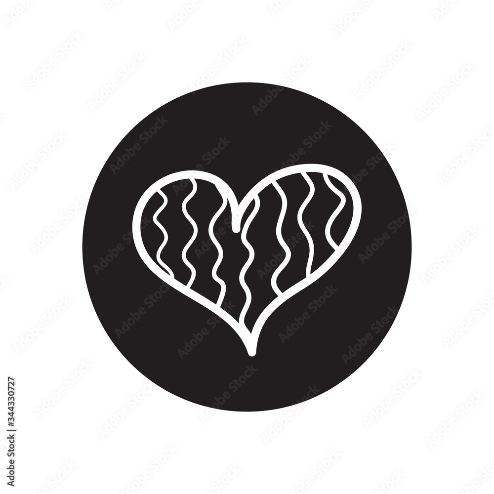 heart with lines design, line block style heart with lines design, line block style